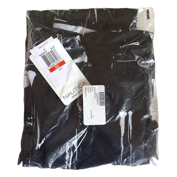 $88 Nautica Metropolis Leggings Pants XSmall 0 2 Black Allover Print Fitted NWT - Picture 9 of 12